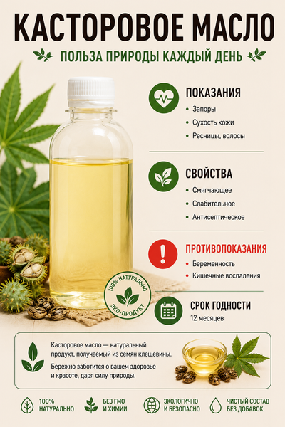 Касторова (рицинова) олія холодного віджиму 200 мл 138 фото