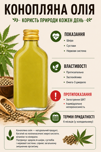 Конопляное масло холодного отжима 200 мл 135 фото